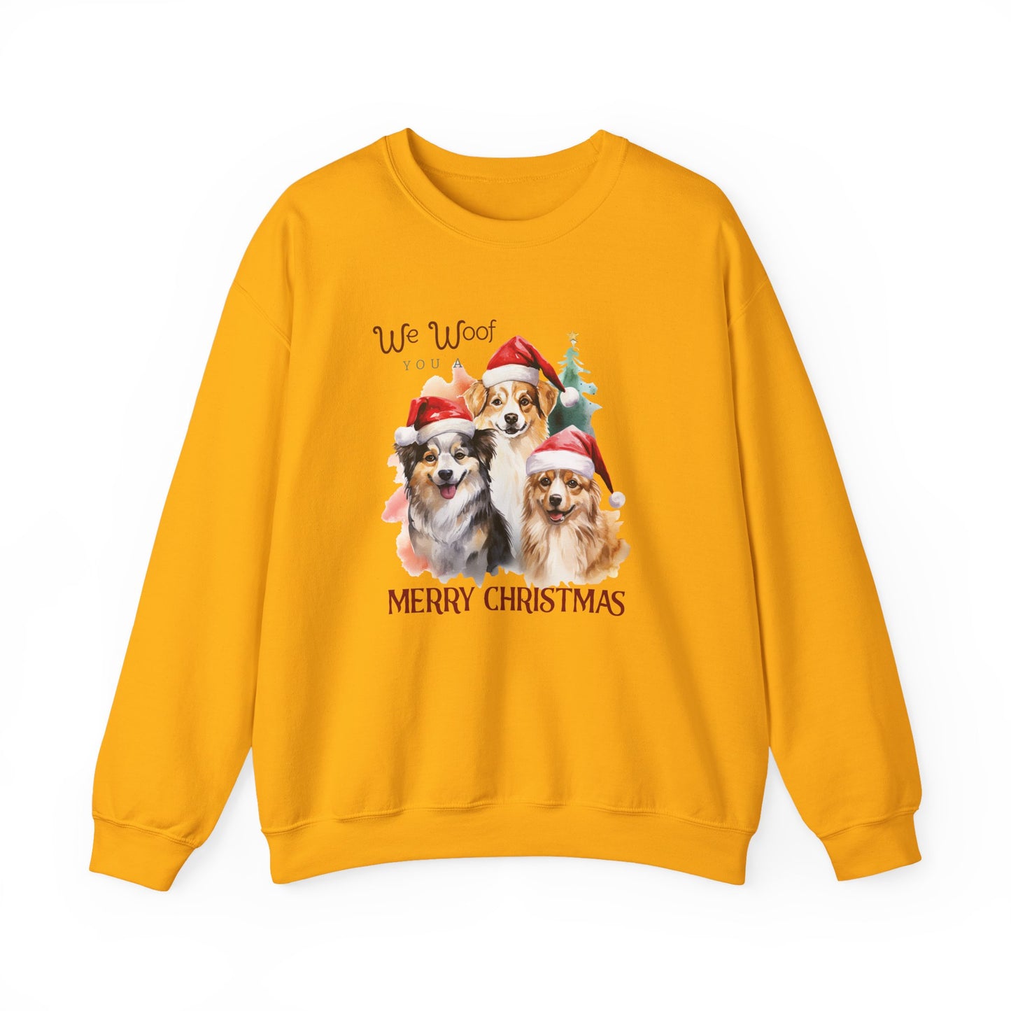 "We Woof You a Merry Christmas" Trio Dog Unisex Sweatshirt