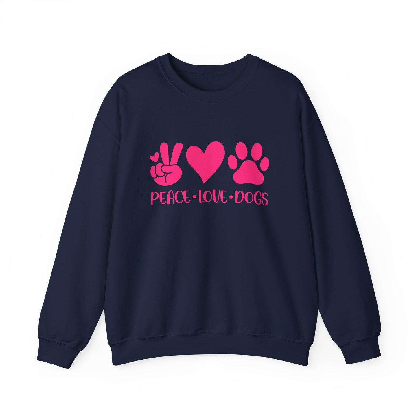 Peace Love Dogs Pink Graphic  Sweatshirt