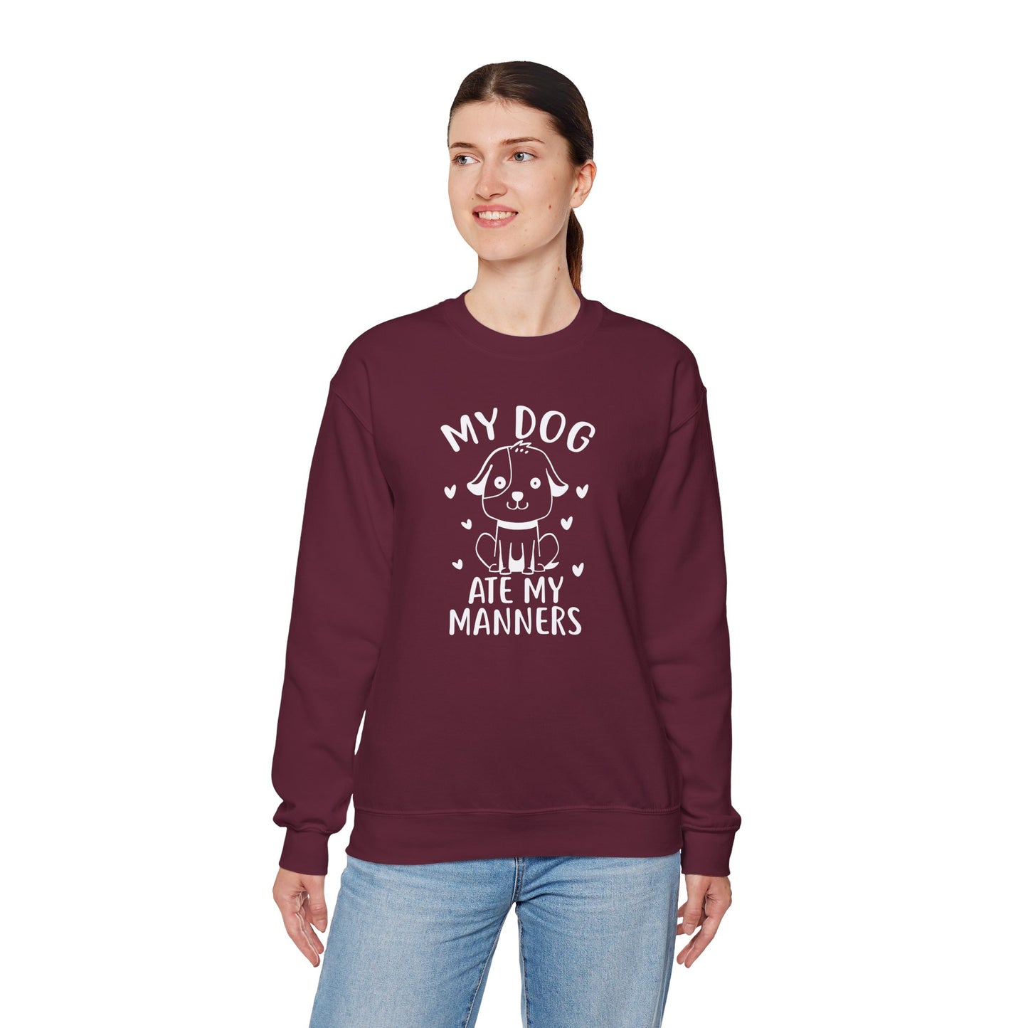 "My Dog Ate My Manners" Funny Sweatshirt