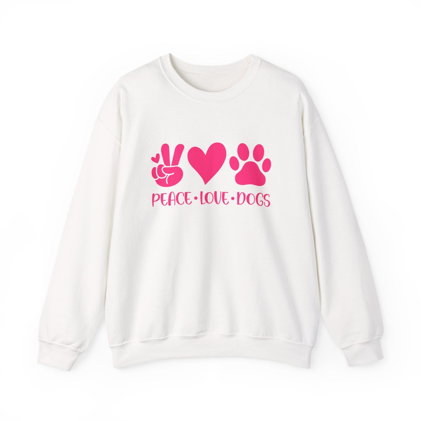 Peace Love Dogs Pink Graphic  Sweatshirt