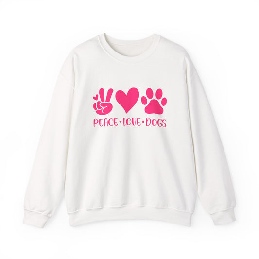 Peace Love Dogs Pink Graphic  Sweatshirt