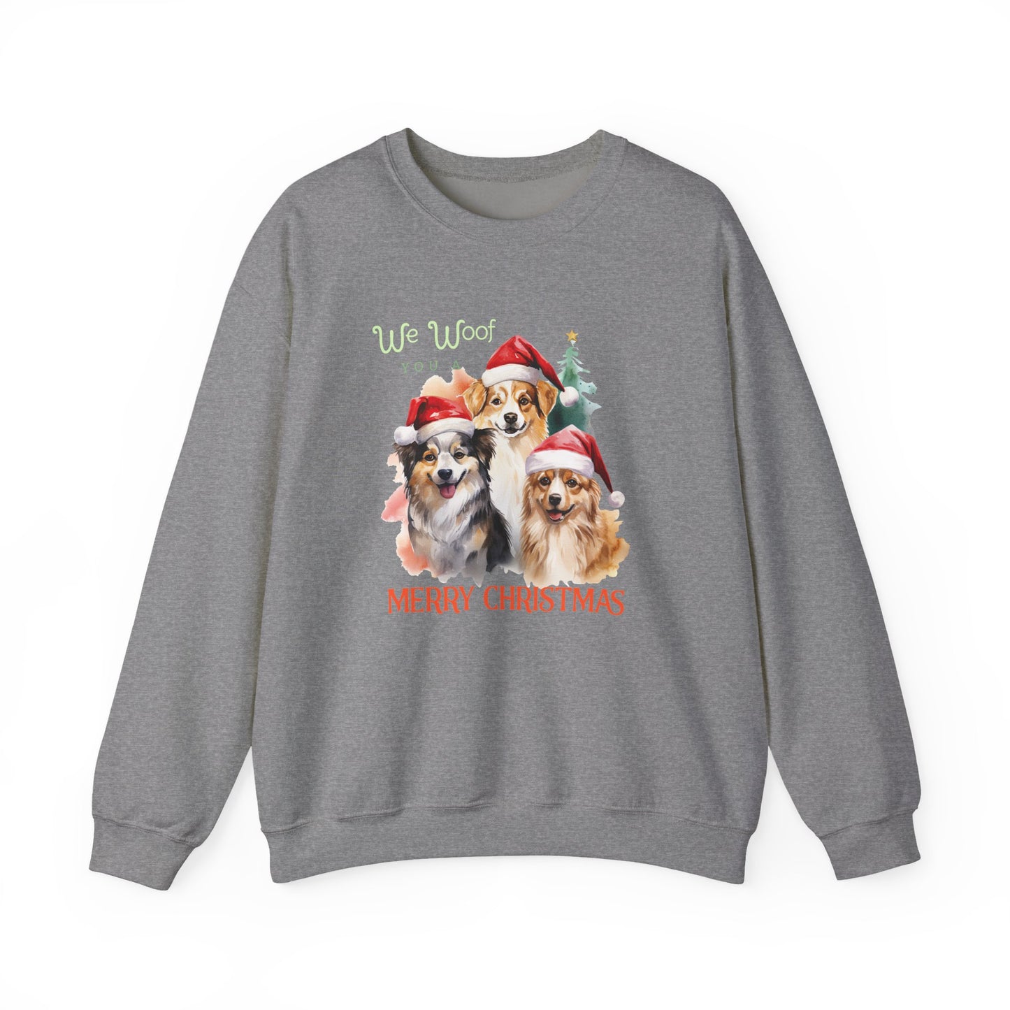 "We Woof You a Merry Christmas" Trio Dog Unisex Sweatshirt
