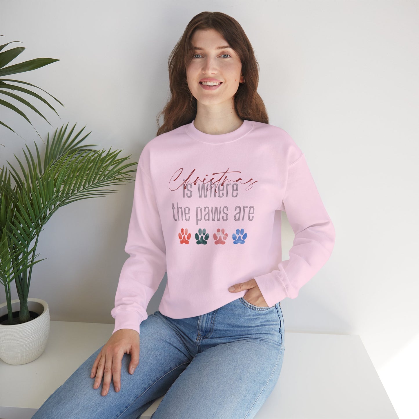 Dog Paw Print Christmas Unisex Sweatshirt