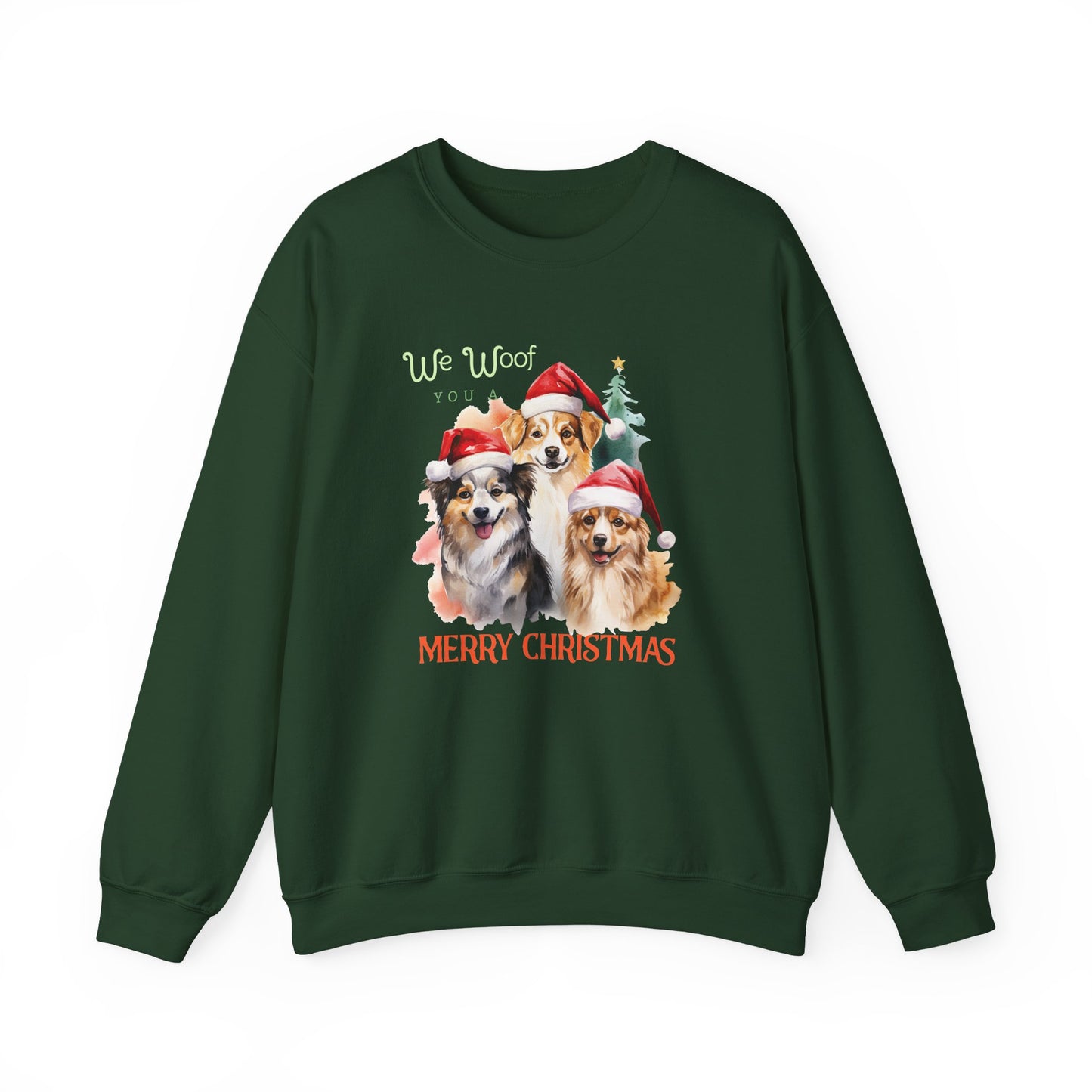 "We Woof You a Merry Christmas" Trio Dog Unisex Sweatshirt