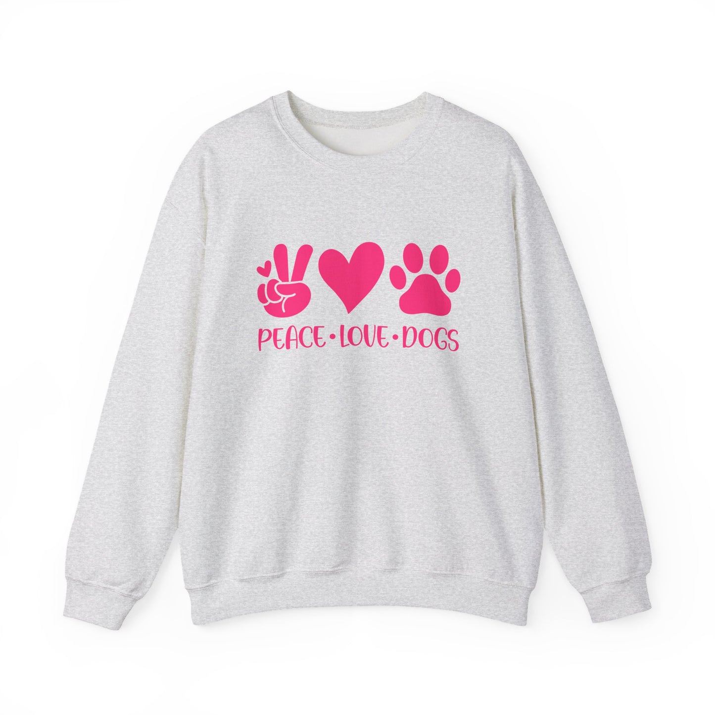 Peace Love Dogs Pink Graphic  Sweatshirt