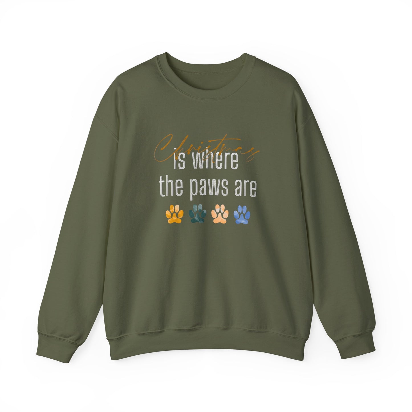 Dog Paw Print Christmas Unisex Sweatshirt