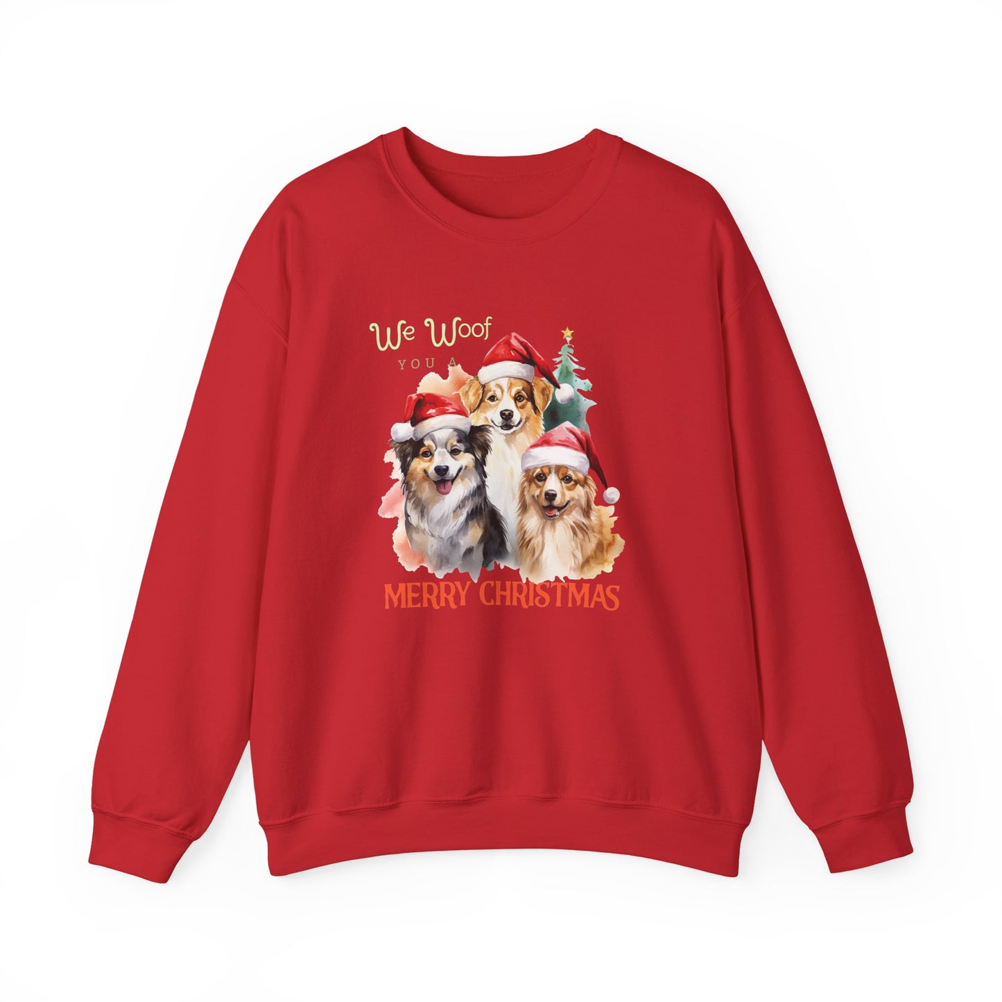 "We Woof You a Merry Christmas" Trio Dog Unisex Sweatshirt