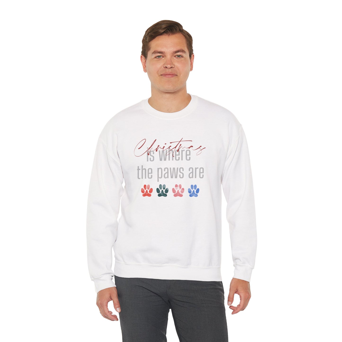 Dog Paw Print Christmas Unisex Sweatshirt