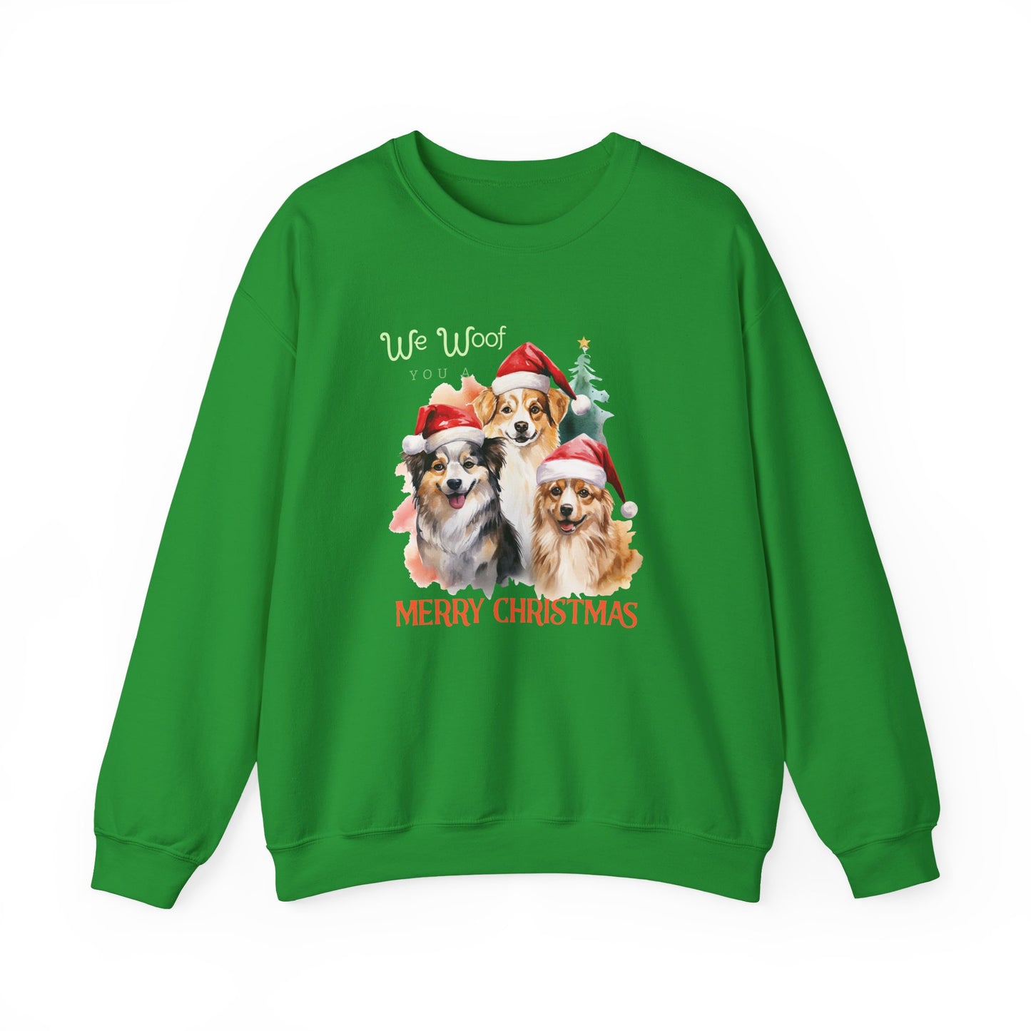 "We Woof You a Merry Christmas" Trio Dog Unisex Sweatshirt