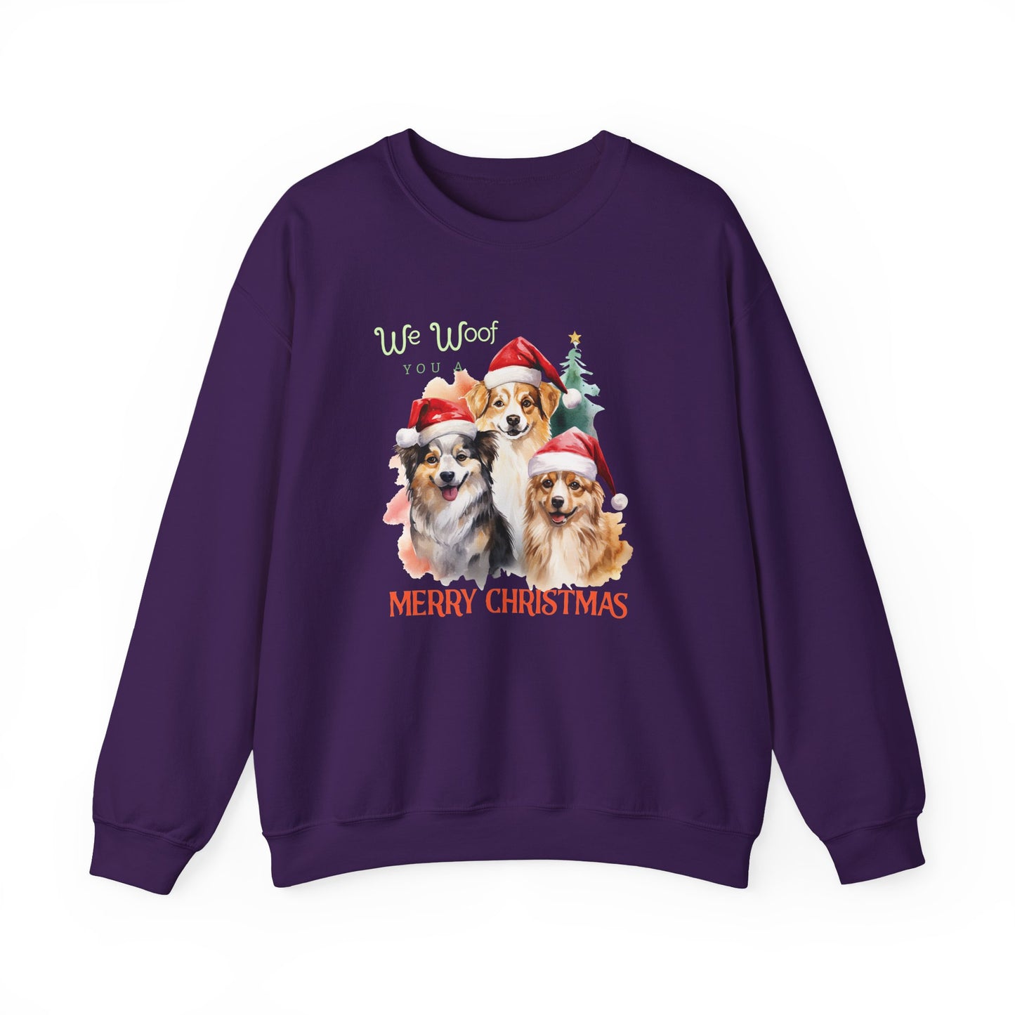 "We Woof You a Merry Christmas" Trio Dog Unisex Sweatshirt