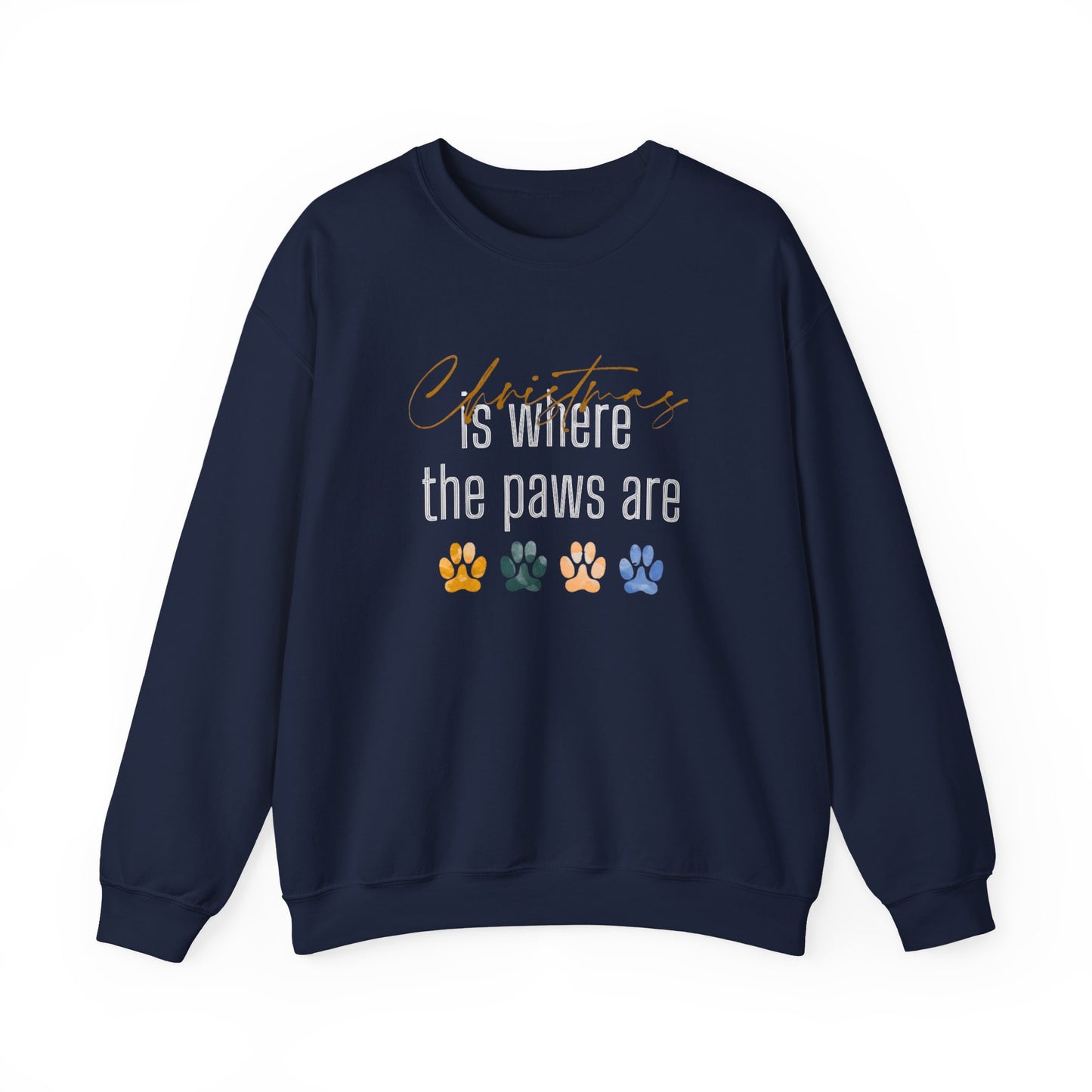 Dog Paw Print Christmas Unisex Sweatshirt