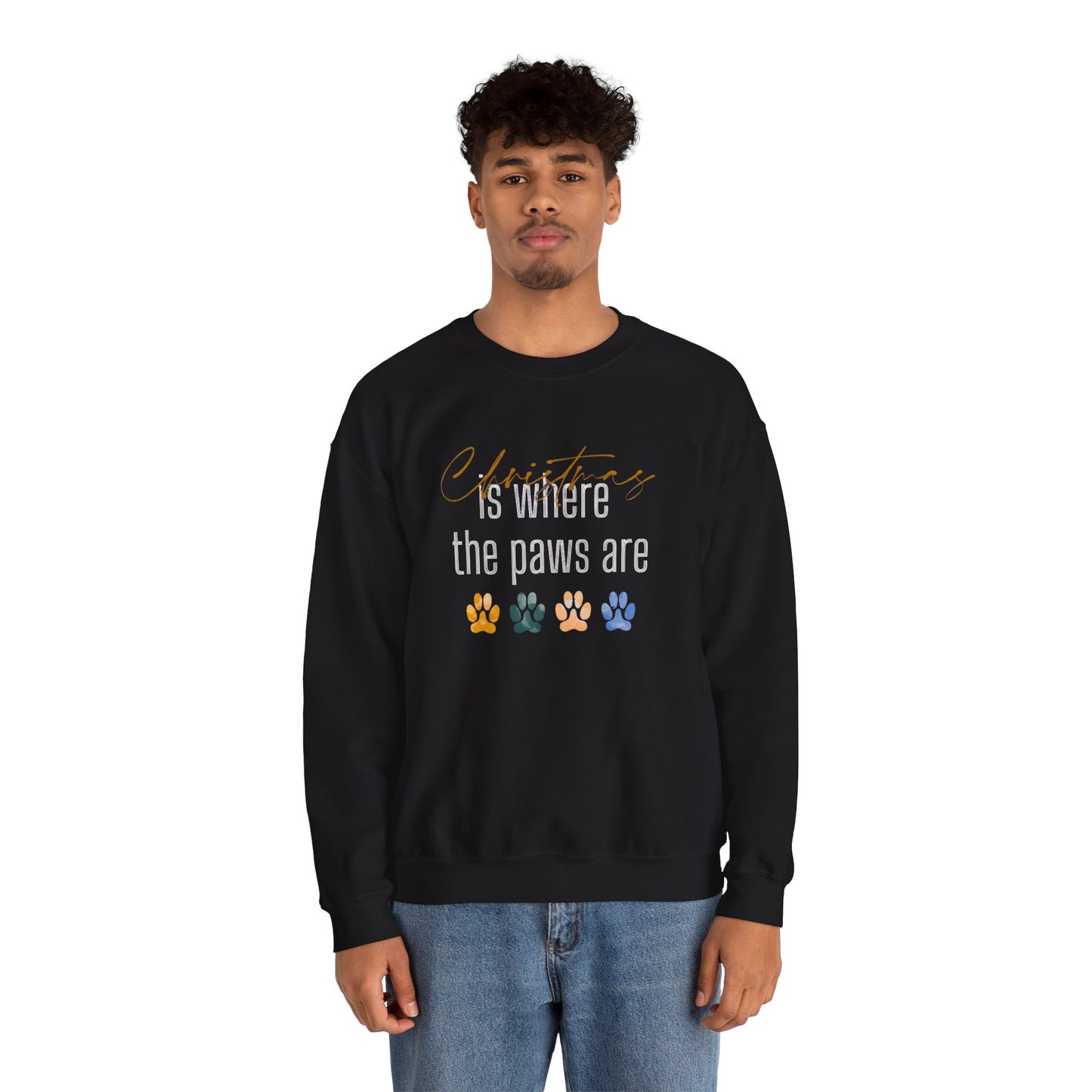 Dog Paw Print Christmas Unisex Sweatshirt