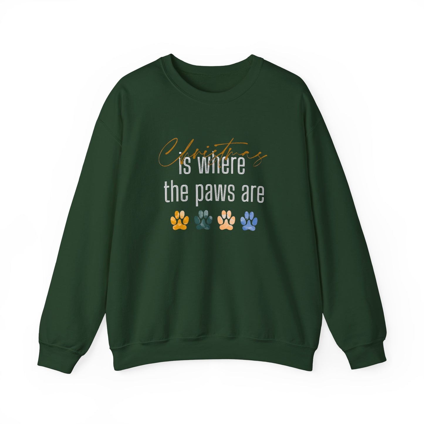 Dog Paw Print Christmas Unisex Sweatshirt