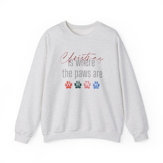 Dog Paw Print Christmas Unisex Sweatshirt