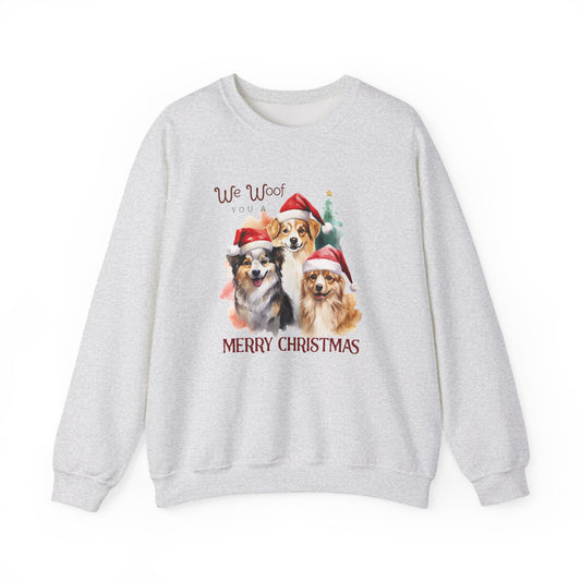 "We Woof You a Merry Christmas" Trio Dog Unisex Sweatshirt