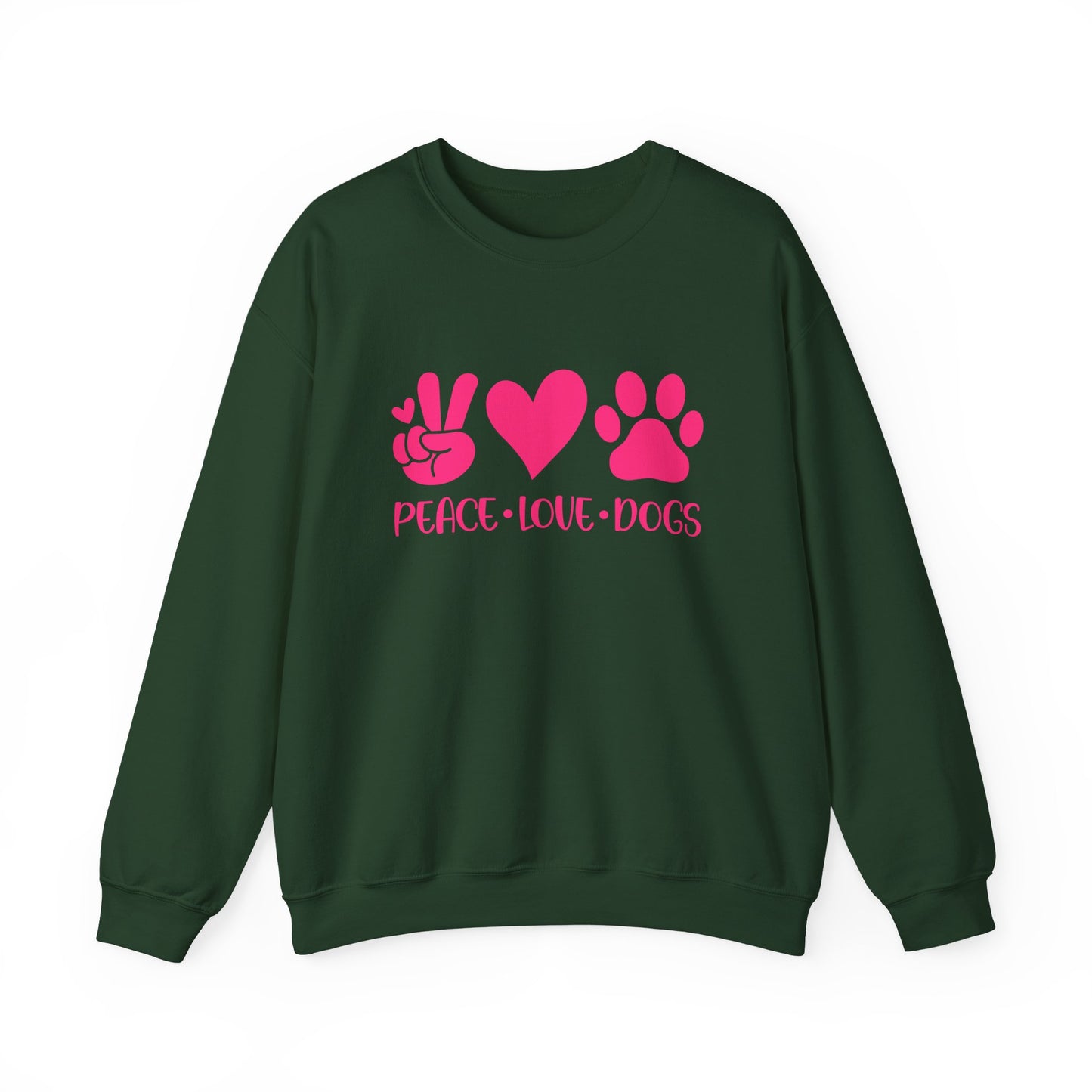 Peace Love Dogs Pink Graphic  Sweatshirt