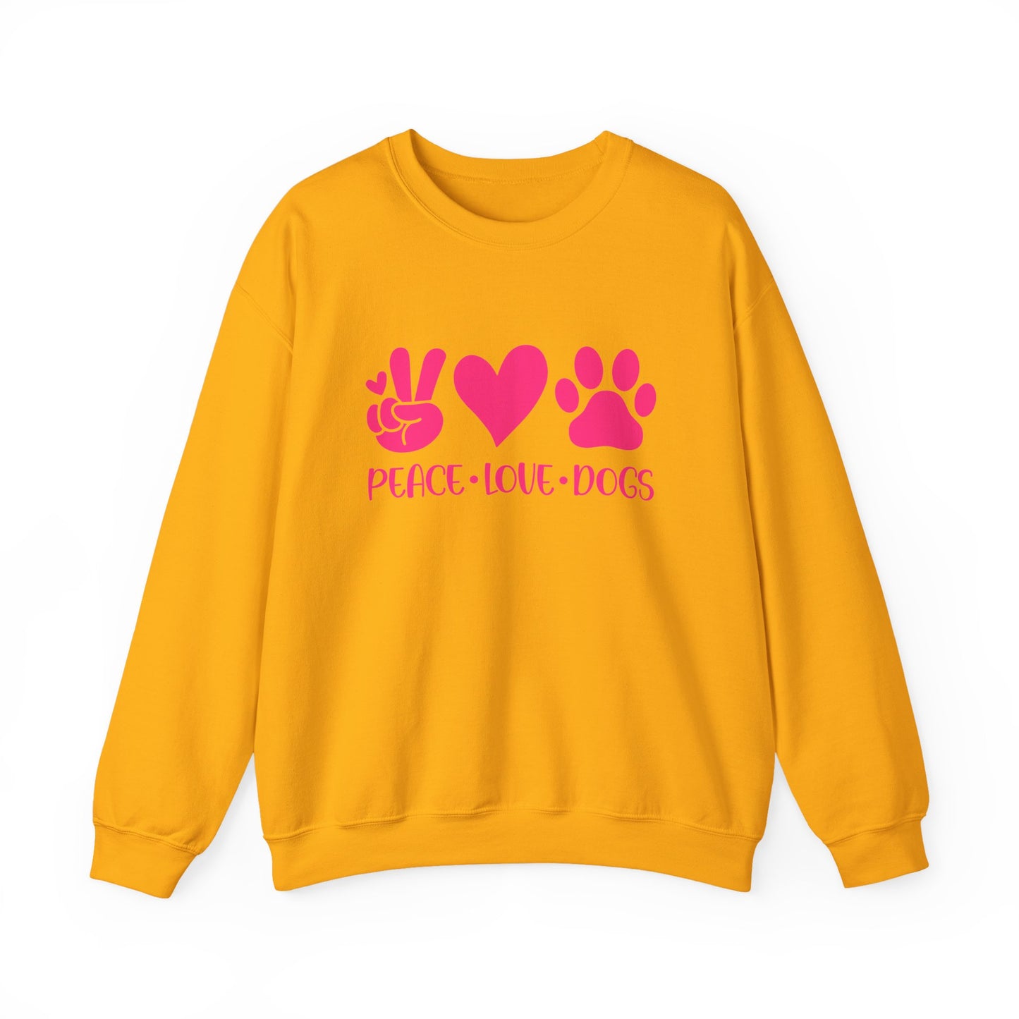 Peace Love Dogs Pink Graphic  Sweatshirt
