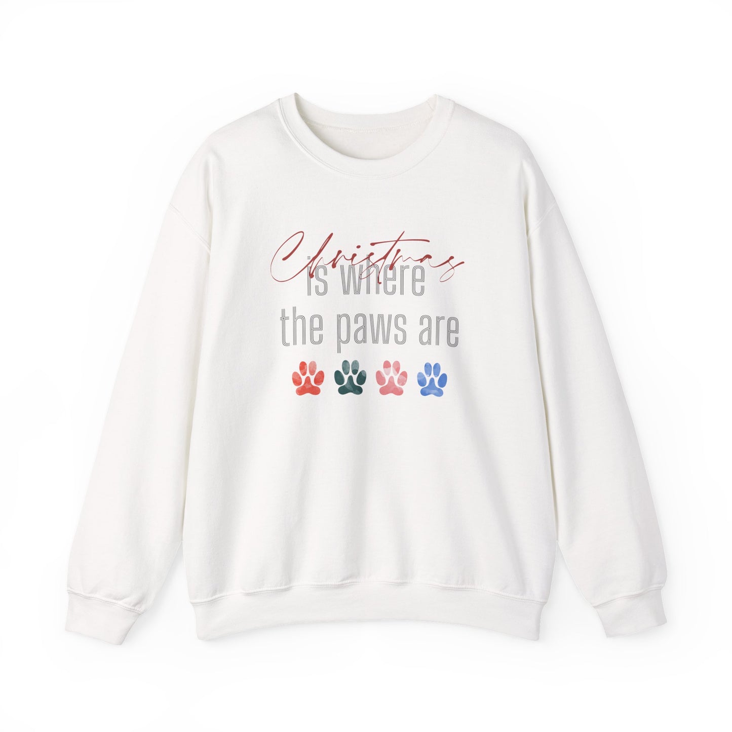 Dog Paw Print Christmas Unisex Sweatshirt