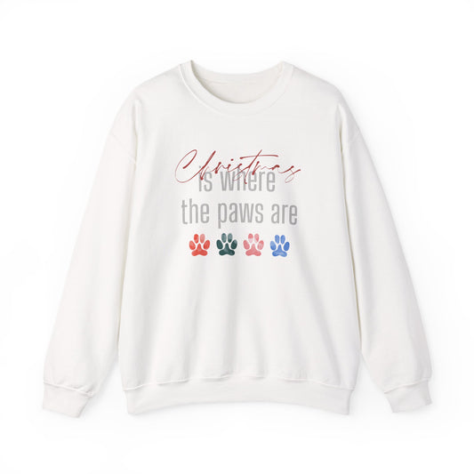 Dog Paw Print Christmas Unisex Sweatshirt