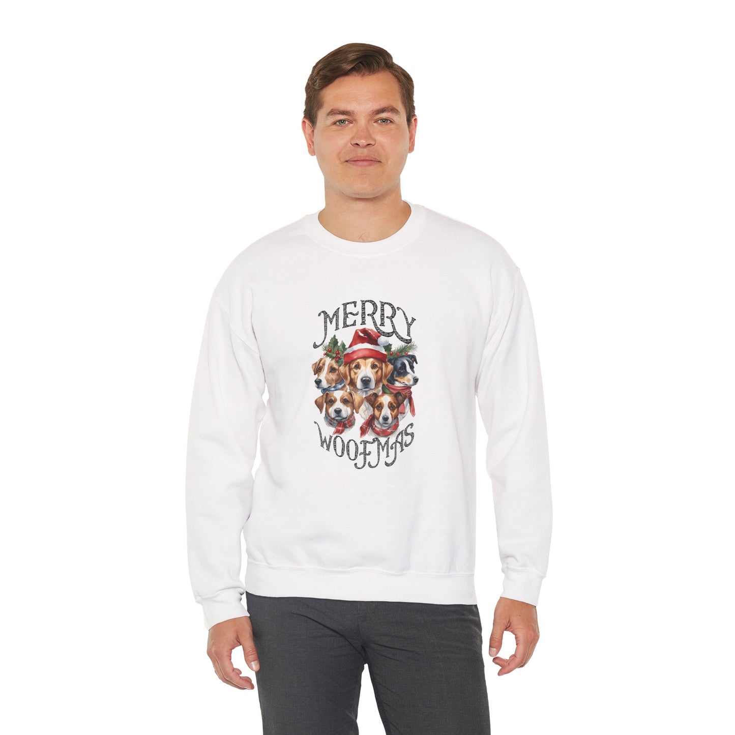 "Merry Woofmas" Dog Pack Christmas Unisex Sweatshirt