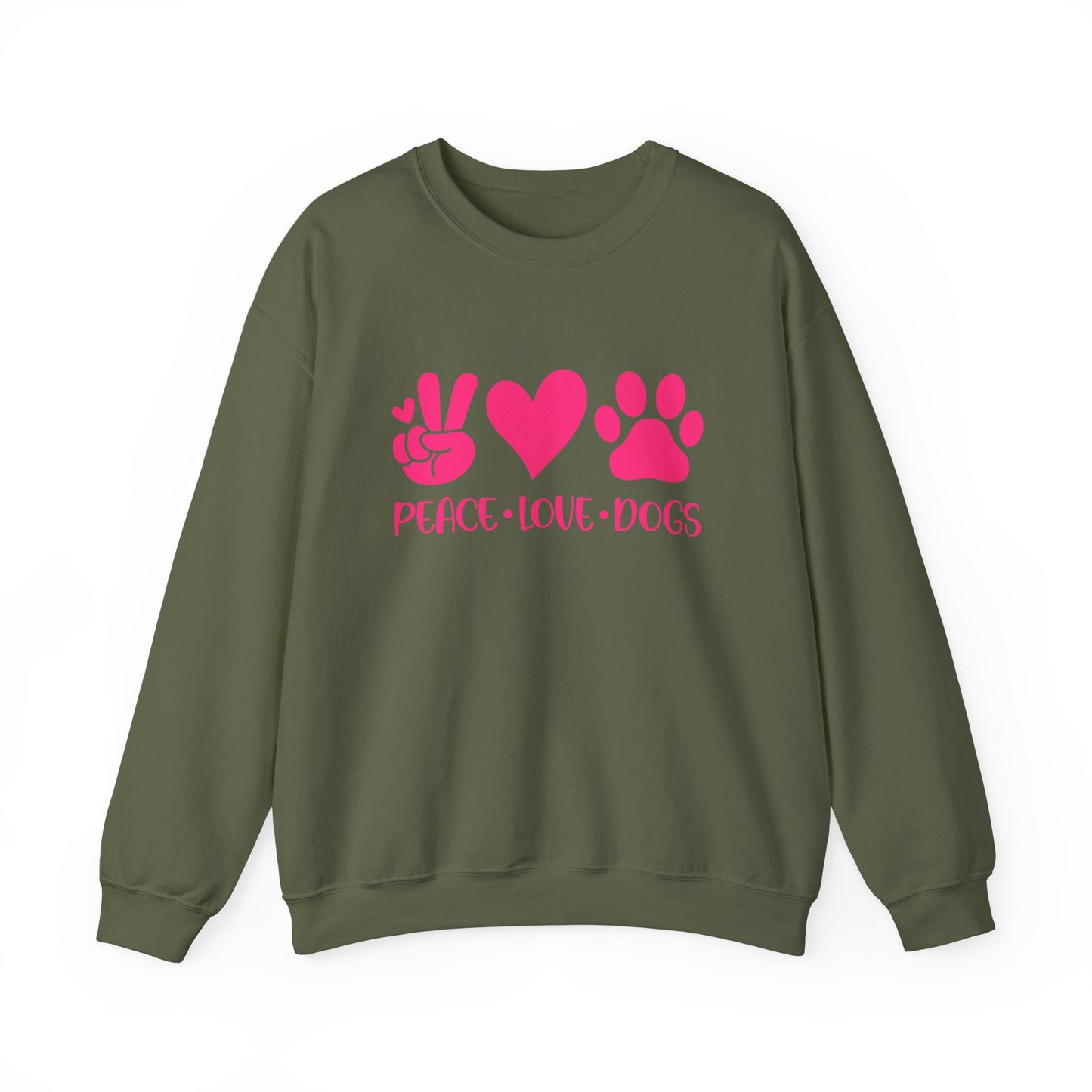 Peace Love Dogs Pink Graphic  Sweatshirt