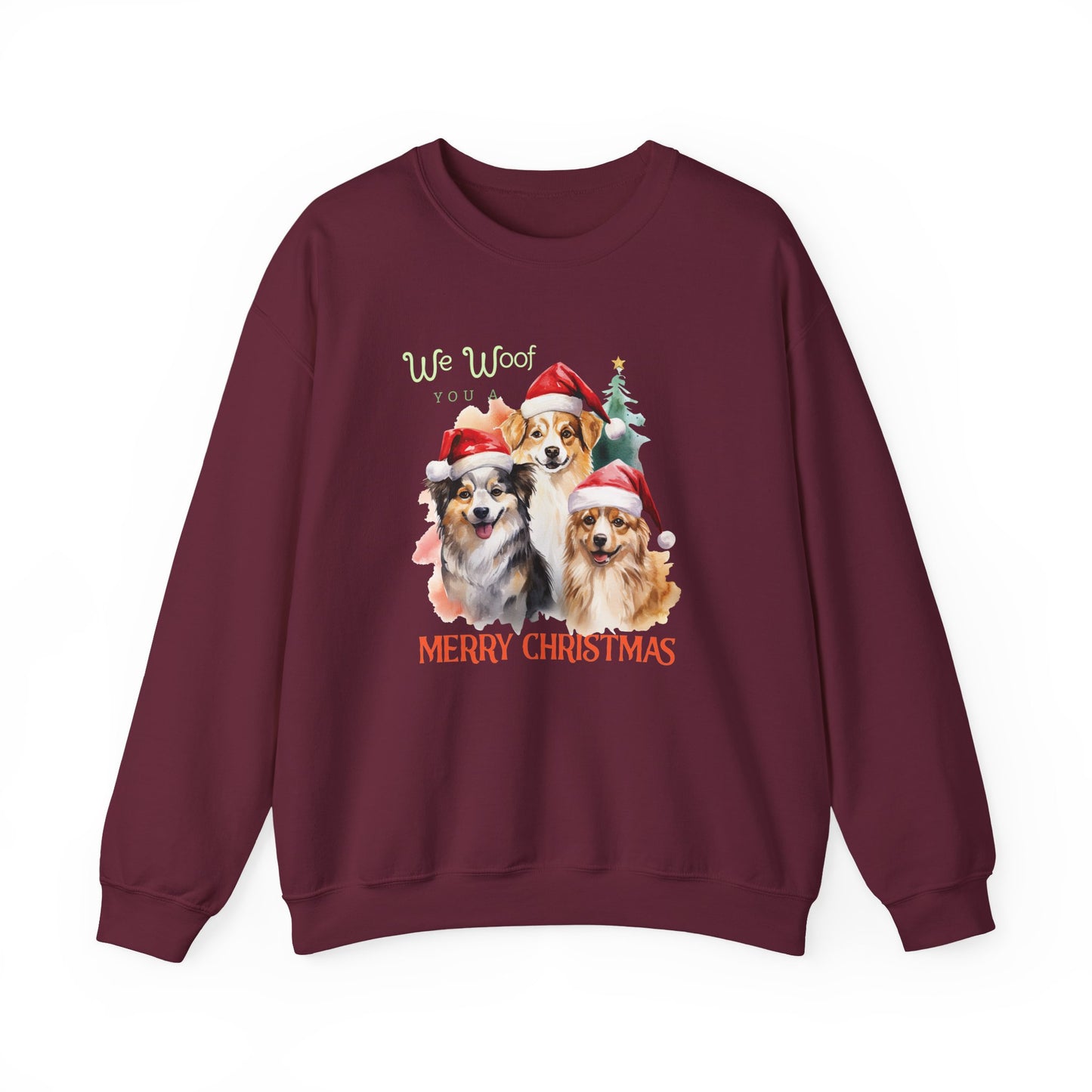 "We Woof You a Merry Christmas" Trio Dog Unisex Sweatshirt