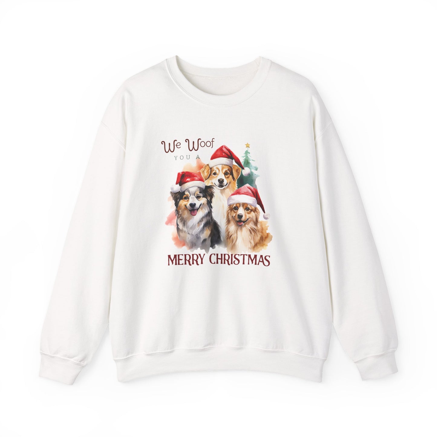 "We Woof You a Merry Christmas" Trio Dog Unisex Sweatshirt