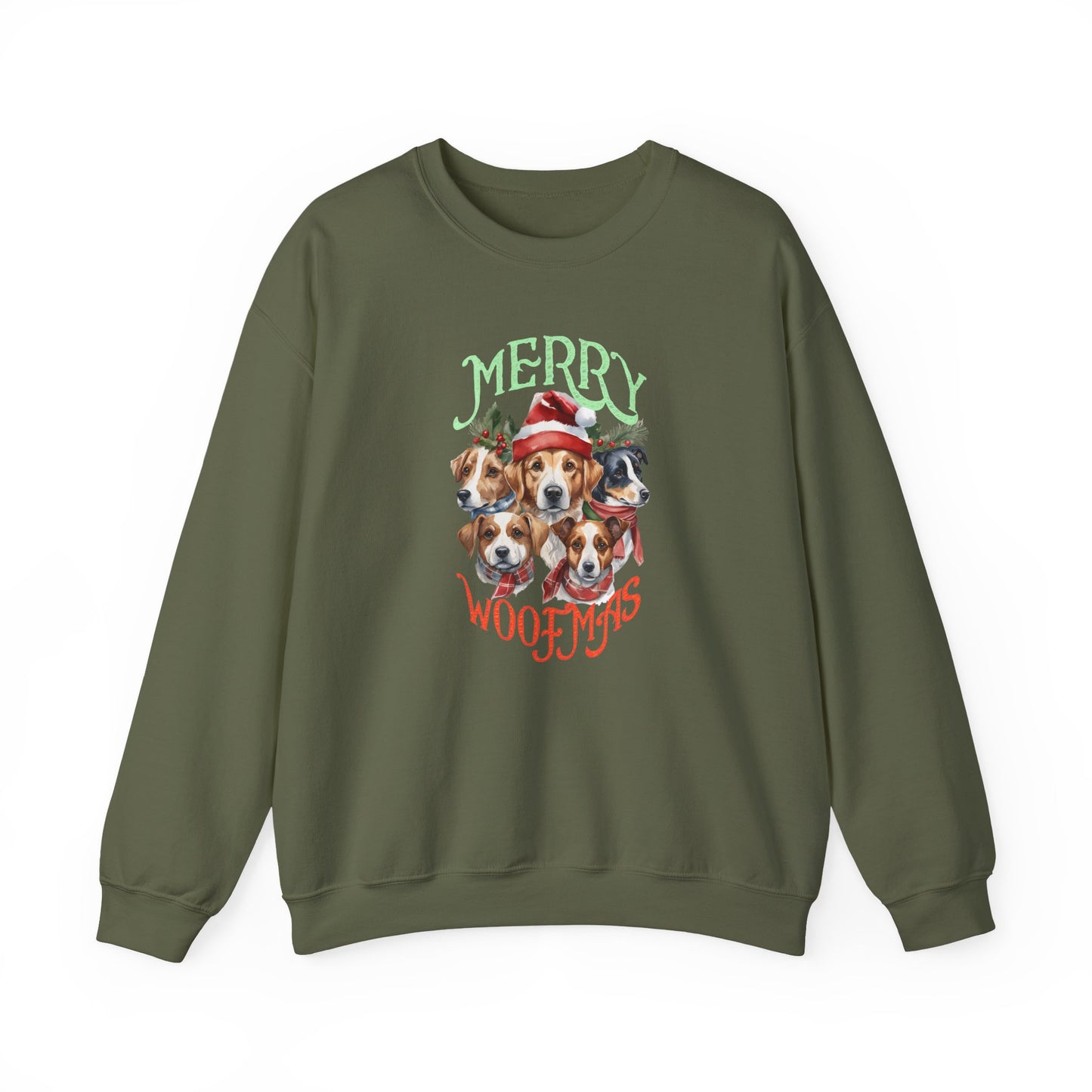 "Merry Woofmas" Dog Pack Christmas Unisex Sweatshirt