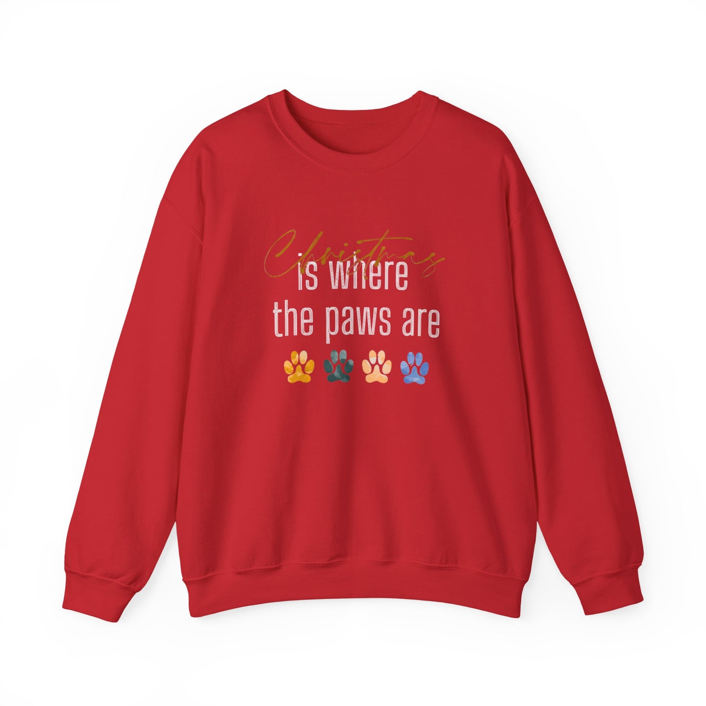 Dog Paw Print Christmas Unisex Sweatshirt