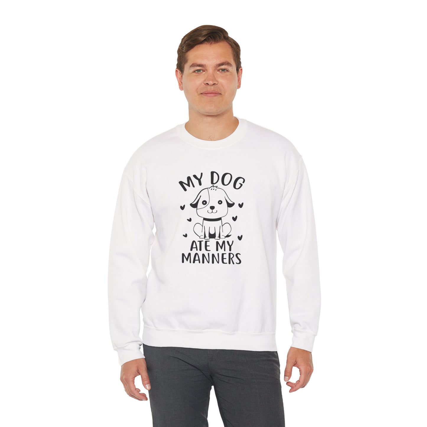 "My Dog Ate My Manners" Funny Sweatshirt
