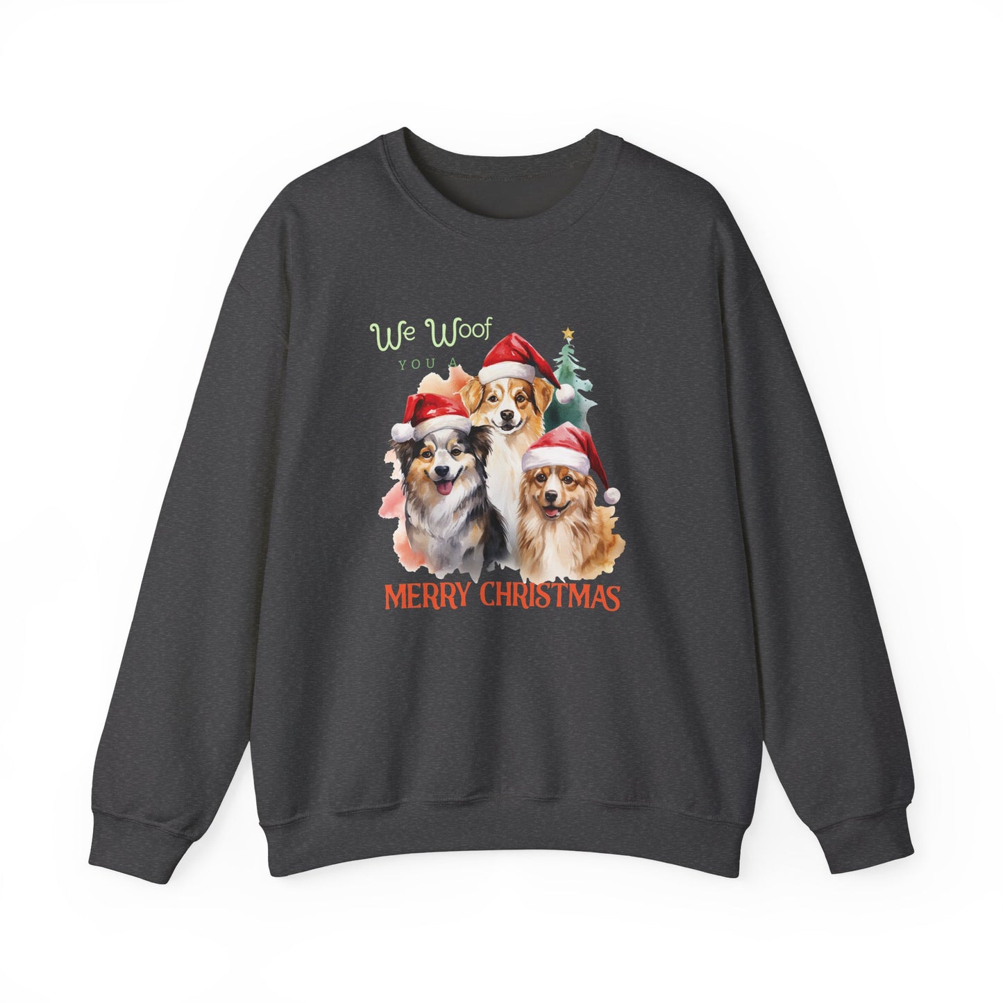 "We Woof You a Merry Christmas" Trio Dog Unisex Sweatshirt