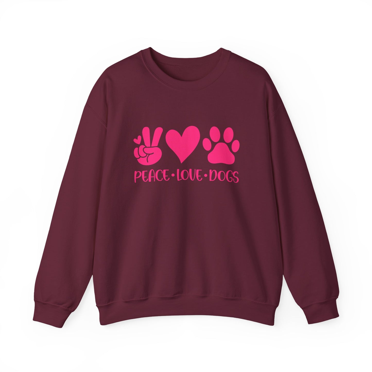 Peace Love Dogs Pink Graphic  Sweatshirt