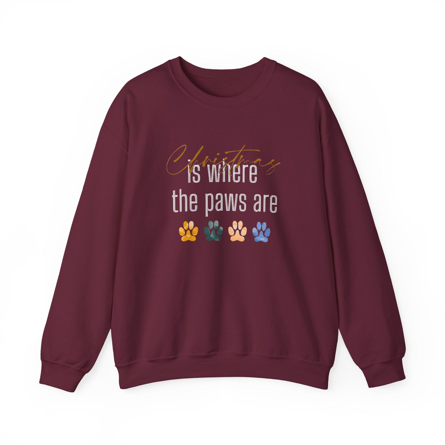 Dog Paw Print Christmas Unisex Sweatshirt