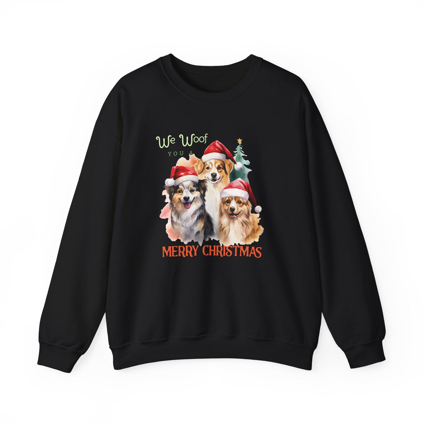"We Woof You a Merry Christmas" Trio Dog Unisex Sweatshirt