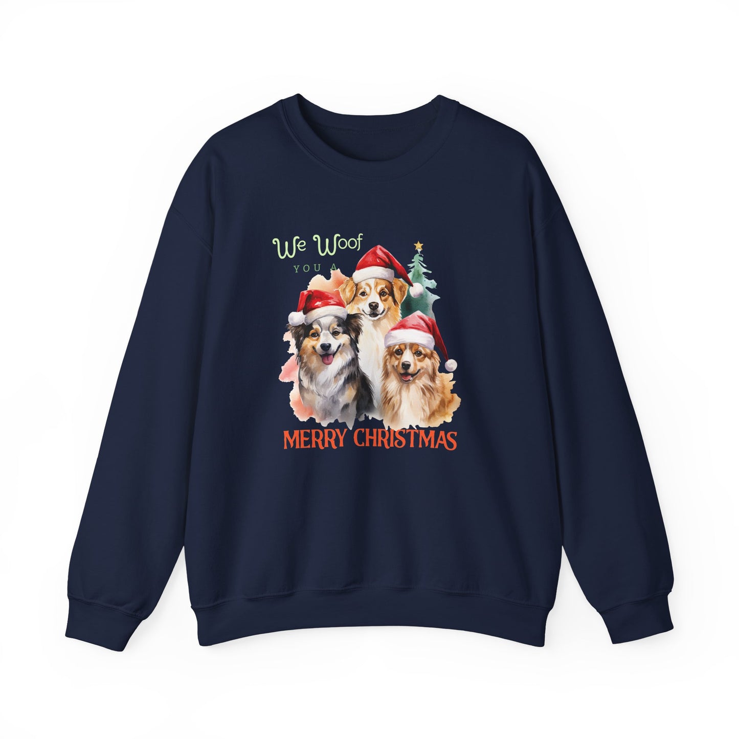 "We Woof You a Merry Christmas" Trio Dog Unisex Sweatshirt