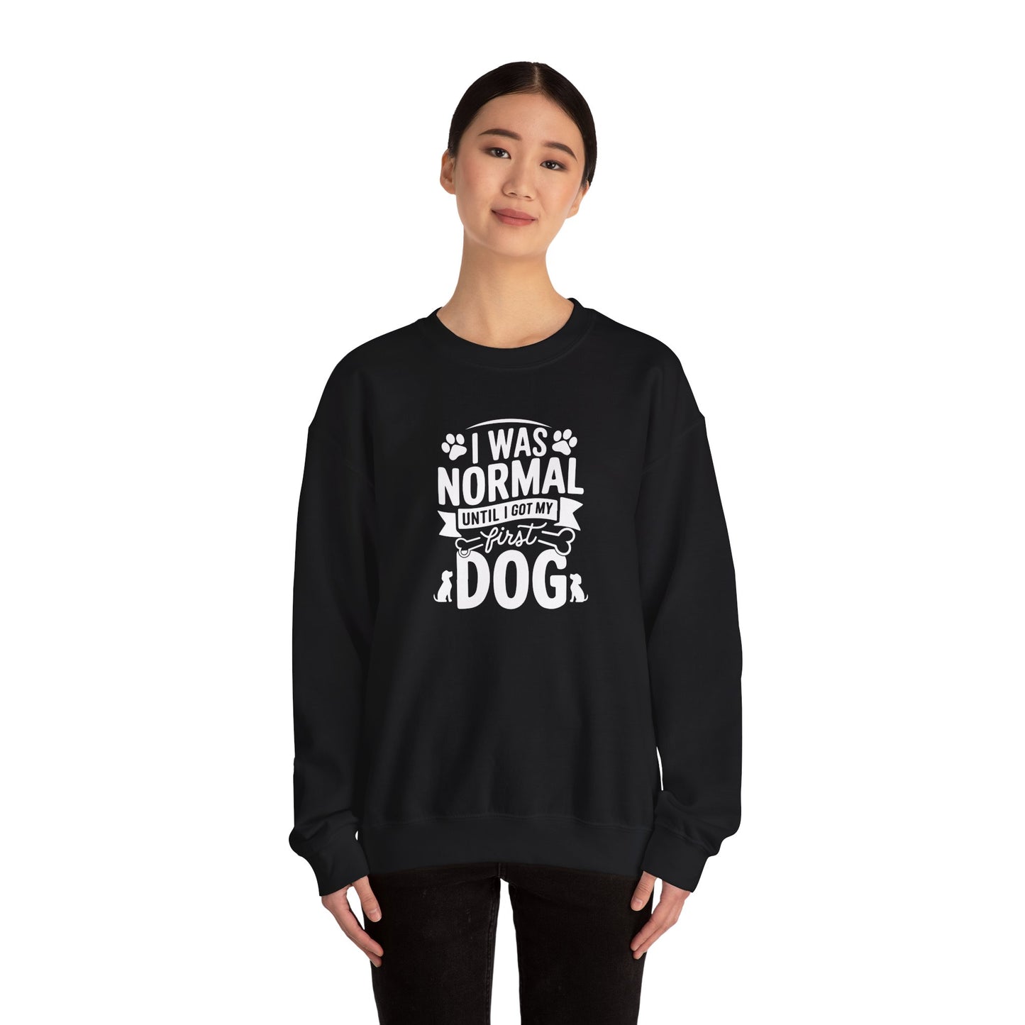 Funny First Dog Sweatshirt | I Was Normal Pet Lover Sweatshirt