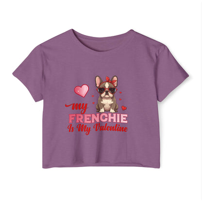 Cute French Bulldog Valentine Crop Top – My Frenchie Is My Valentine