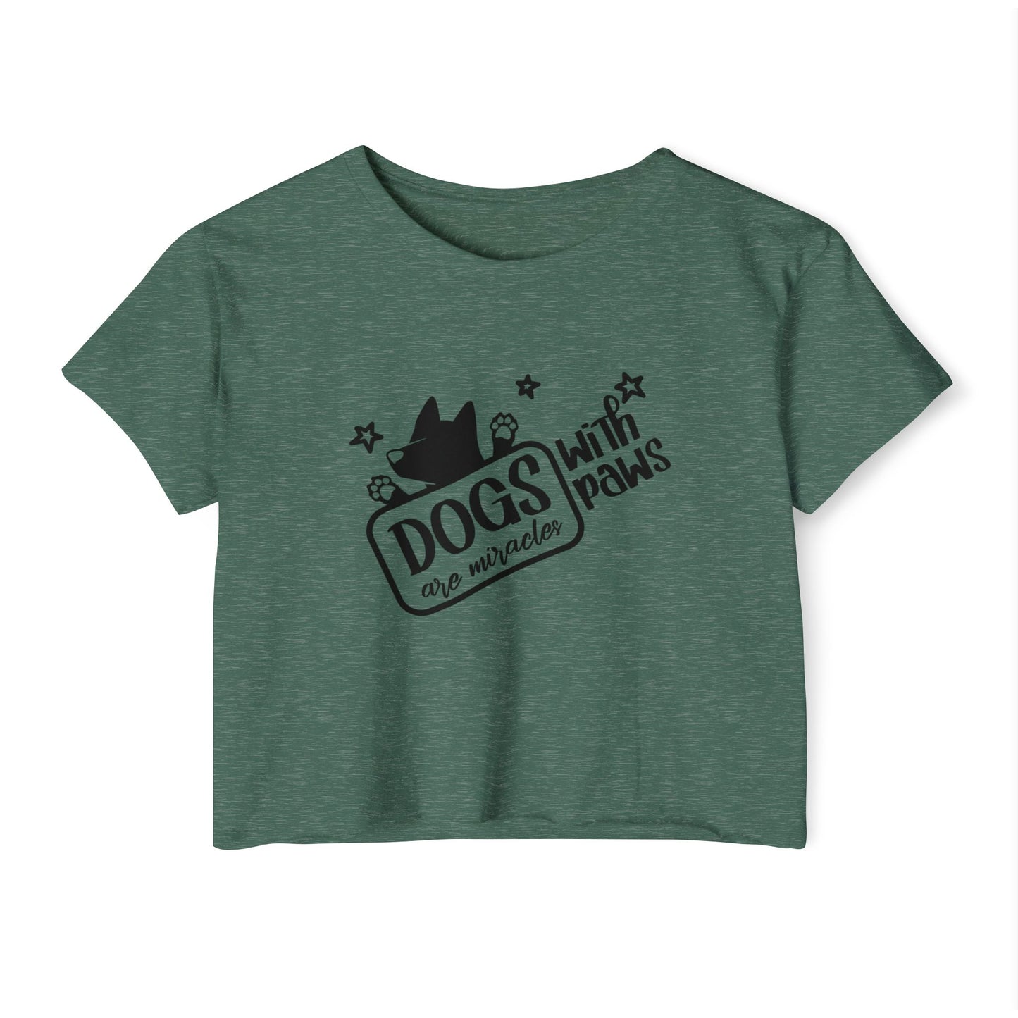 Dogs With Paws Crop Top – Cute Dog Lover Graphic Tee