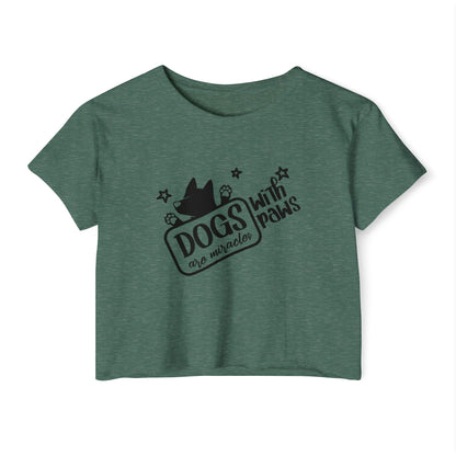 Dogs With Paws Crop Top – Cute Dog Lover Graphic Tee