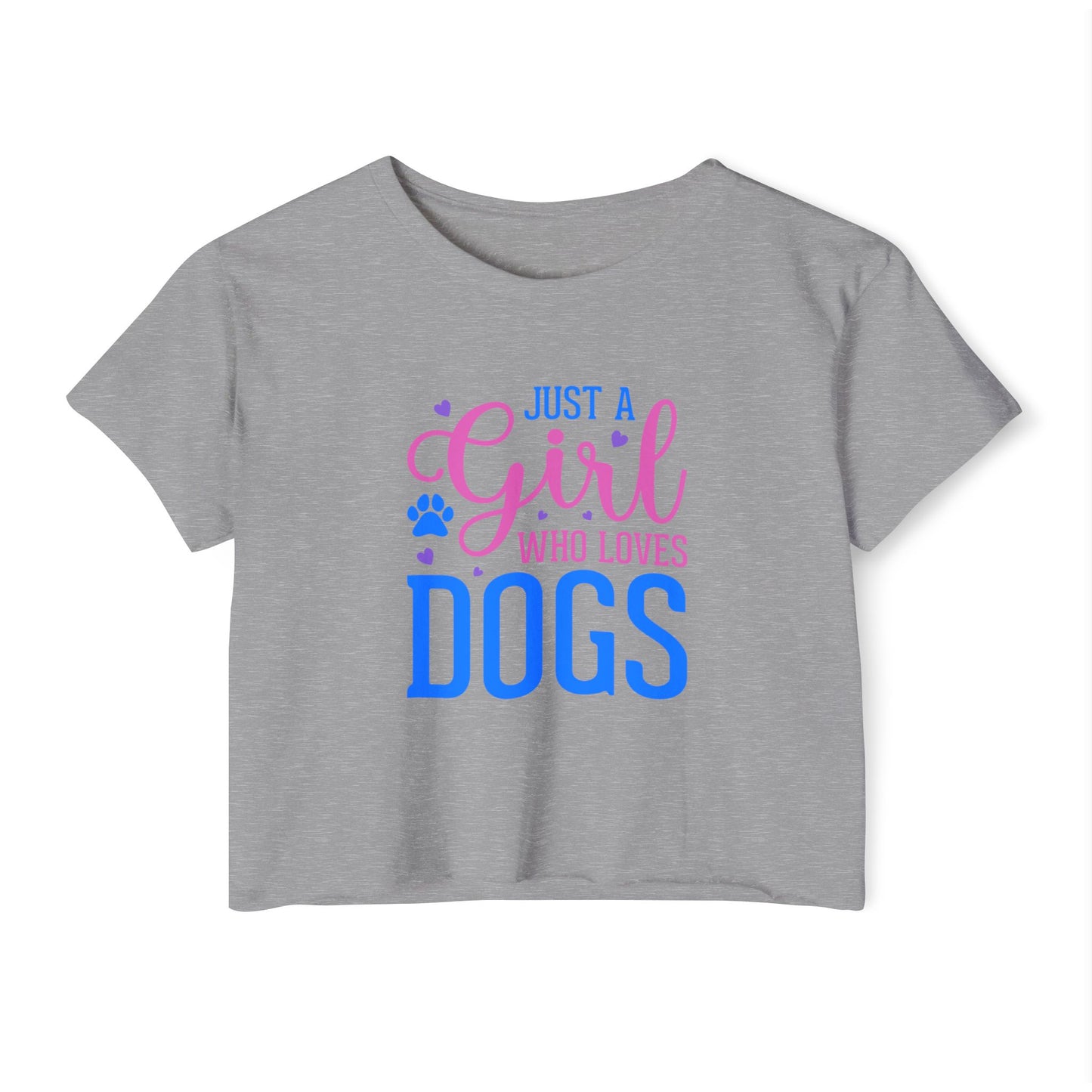 Just a Girl Who Loves Dogs Crop Top – Cute Dog Lover Shirt