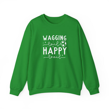 Wagging Tail Happy Trail Sweatshirt | Funny Soccer Dog Gift