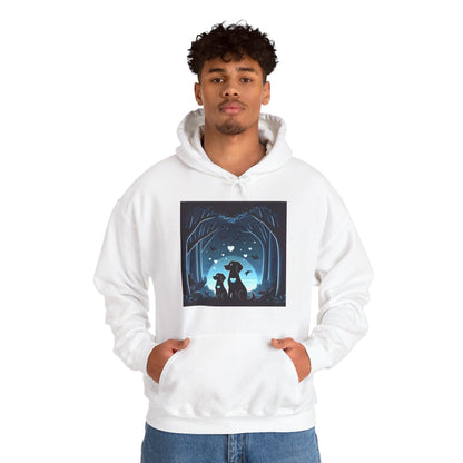 Dog Love in the Moonlight - Forest Unisex Hoodie