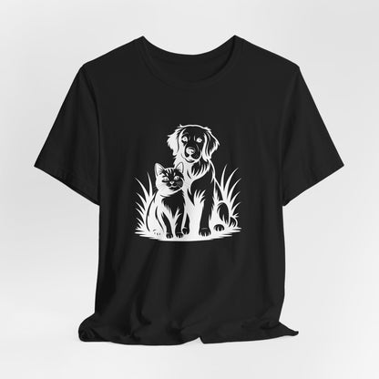 Modern Monochrome Pet Lovers T-Shirt