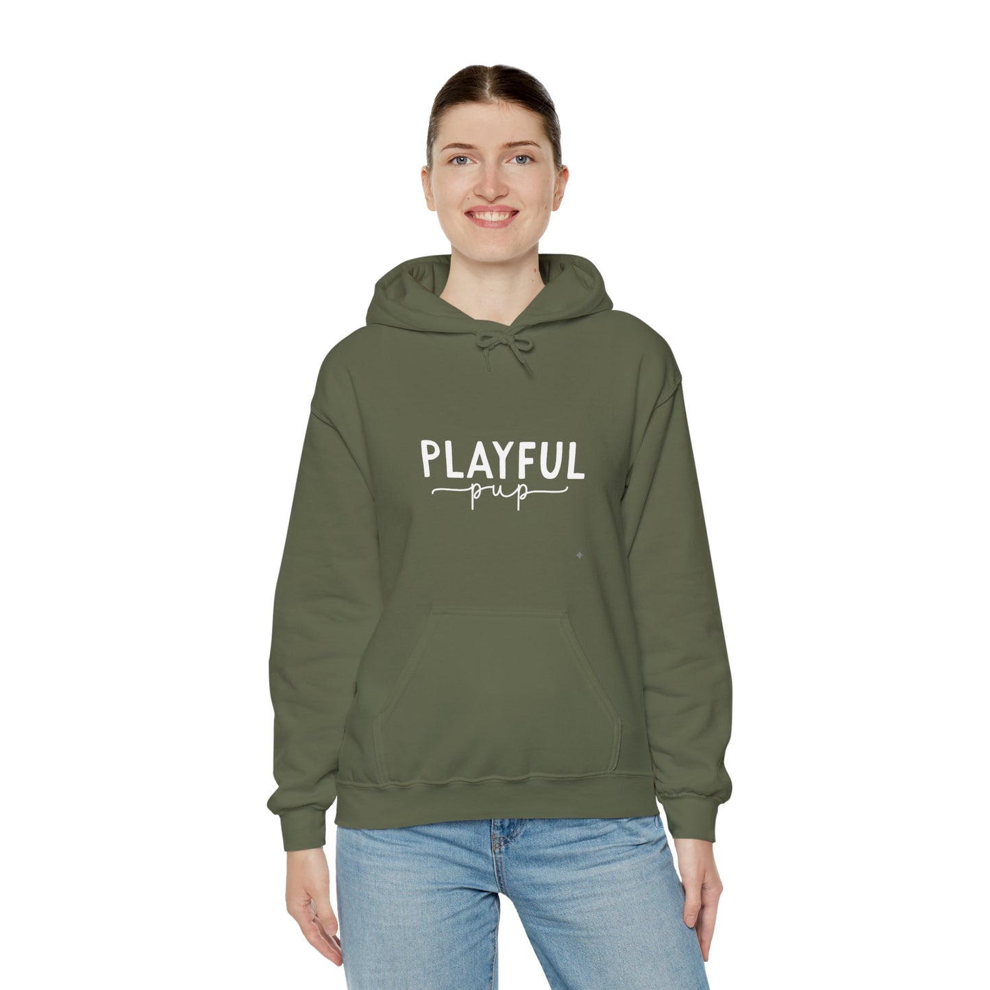 Playful Pup Unisex Hoodie | Minimalist Aesthetic Dog Gift