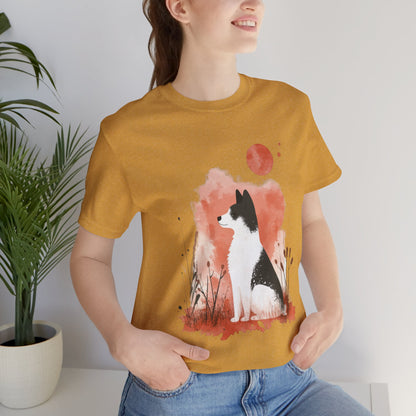 Minimalist Akita Moon Unisex Tee