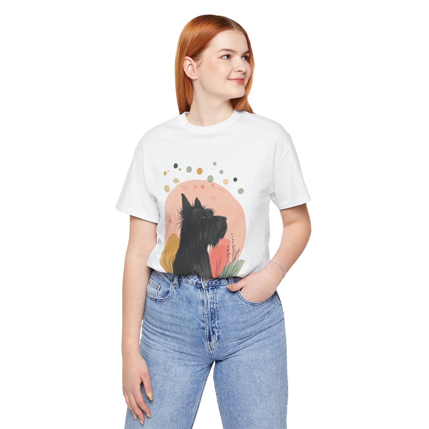 Briard Silhouette Minimalist Moon Unisex Tee