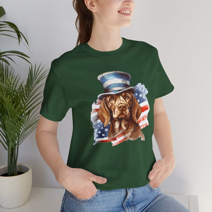 Patriotic Pup Tee – Red, White & Woof!