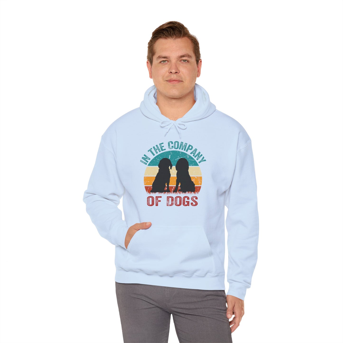 In The Company Of Dogs - Retro Sunset Hoodie
