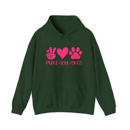 Peace Love Dogs - Pink Hearts and Paws Hoodie