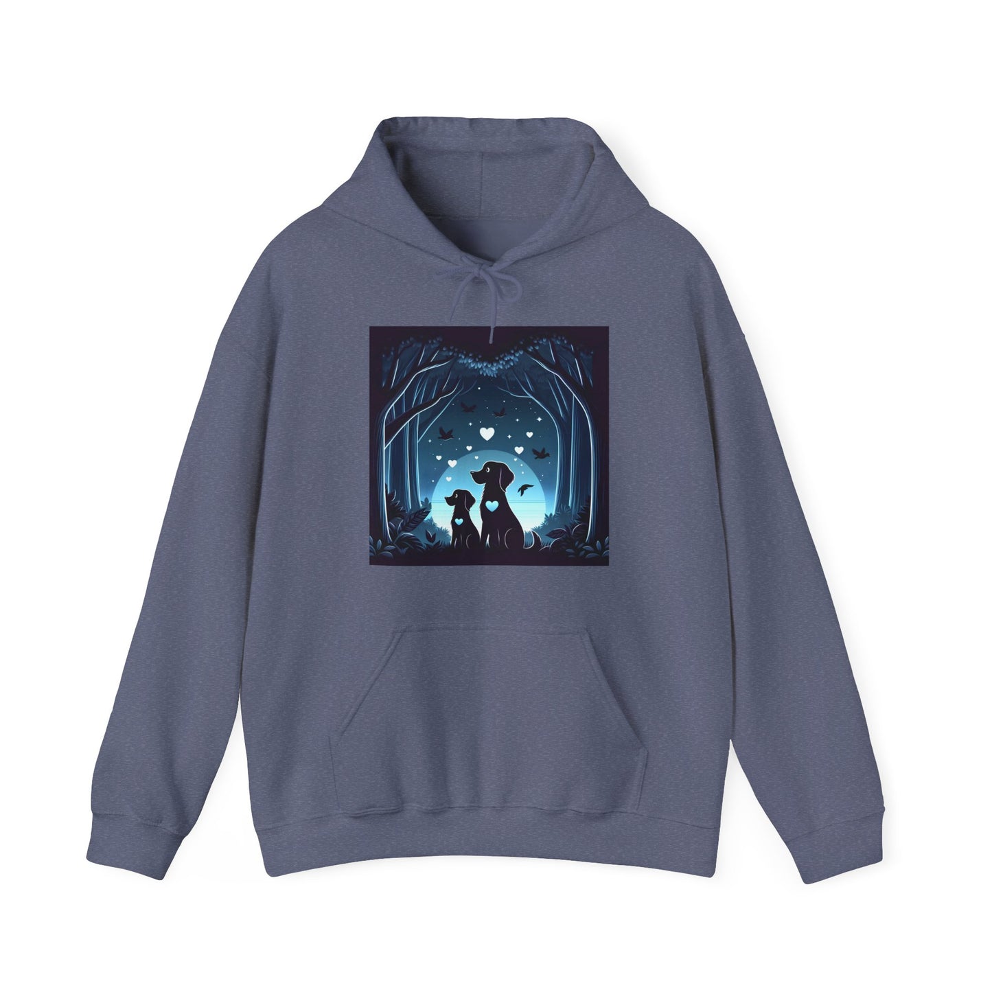 Dog Love in the Moonlight - Forest Unisex Hoodie